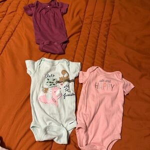 Cute and Happy Kids One Piece Set - Pink, Mint, Purple